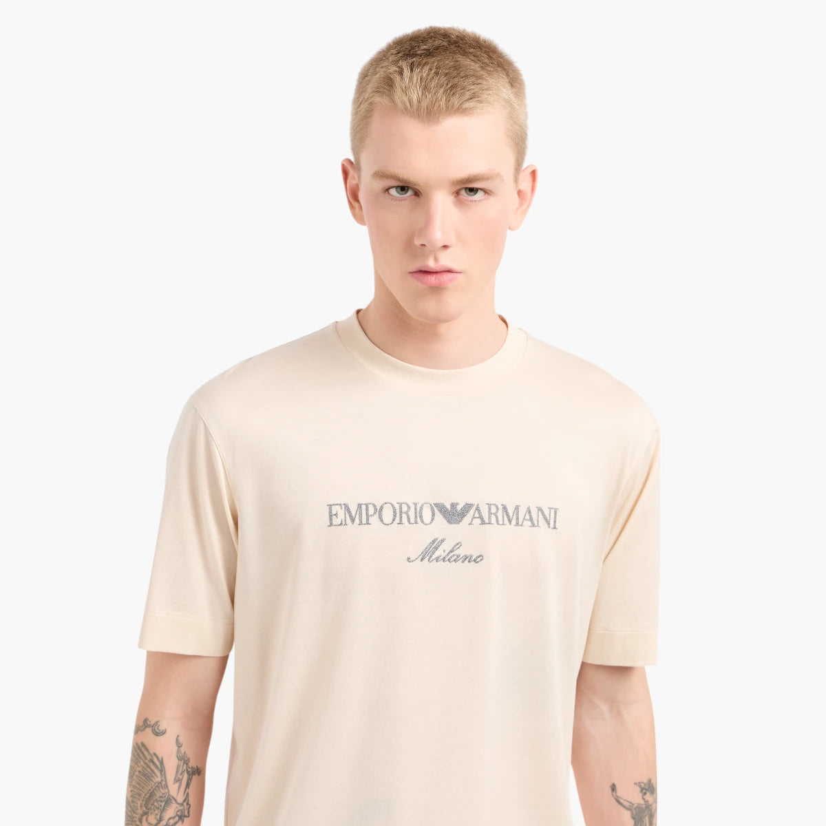 Emporio Armani Regular Fit Crewneck Asv T-Shirt With Embroidered Logo | LEVISONS