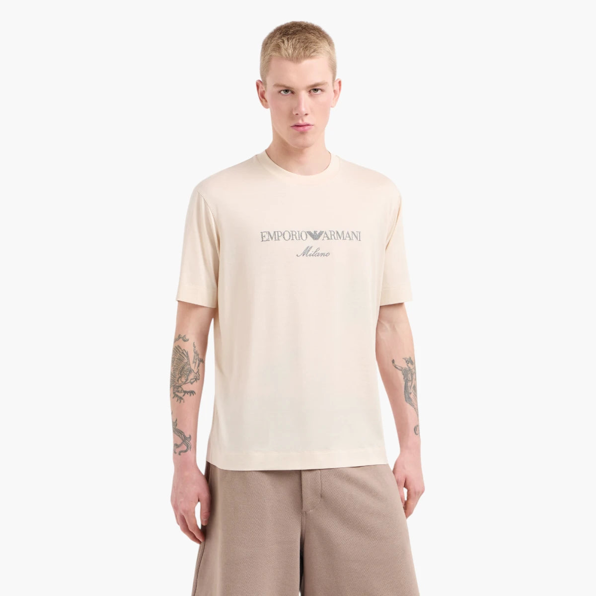 Emporio Armani Regular Fit Crewneck Asv T-Shirt With Embroidered Logo | LEVISONS