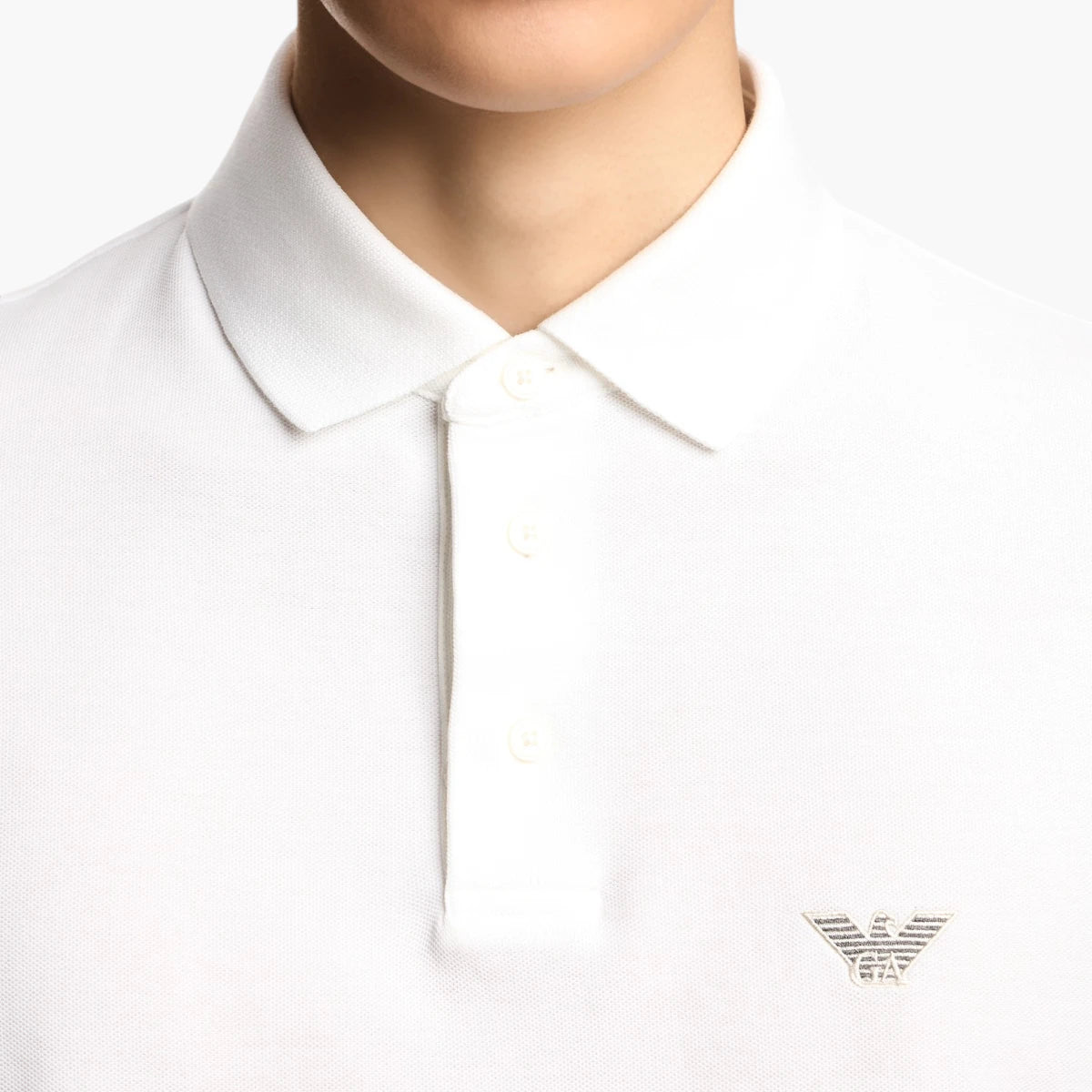 Emporio Armani Cotton Piqué Polo Shirt With Embroidered Eagle Logo | LEVISONS