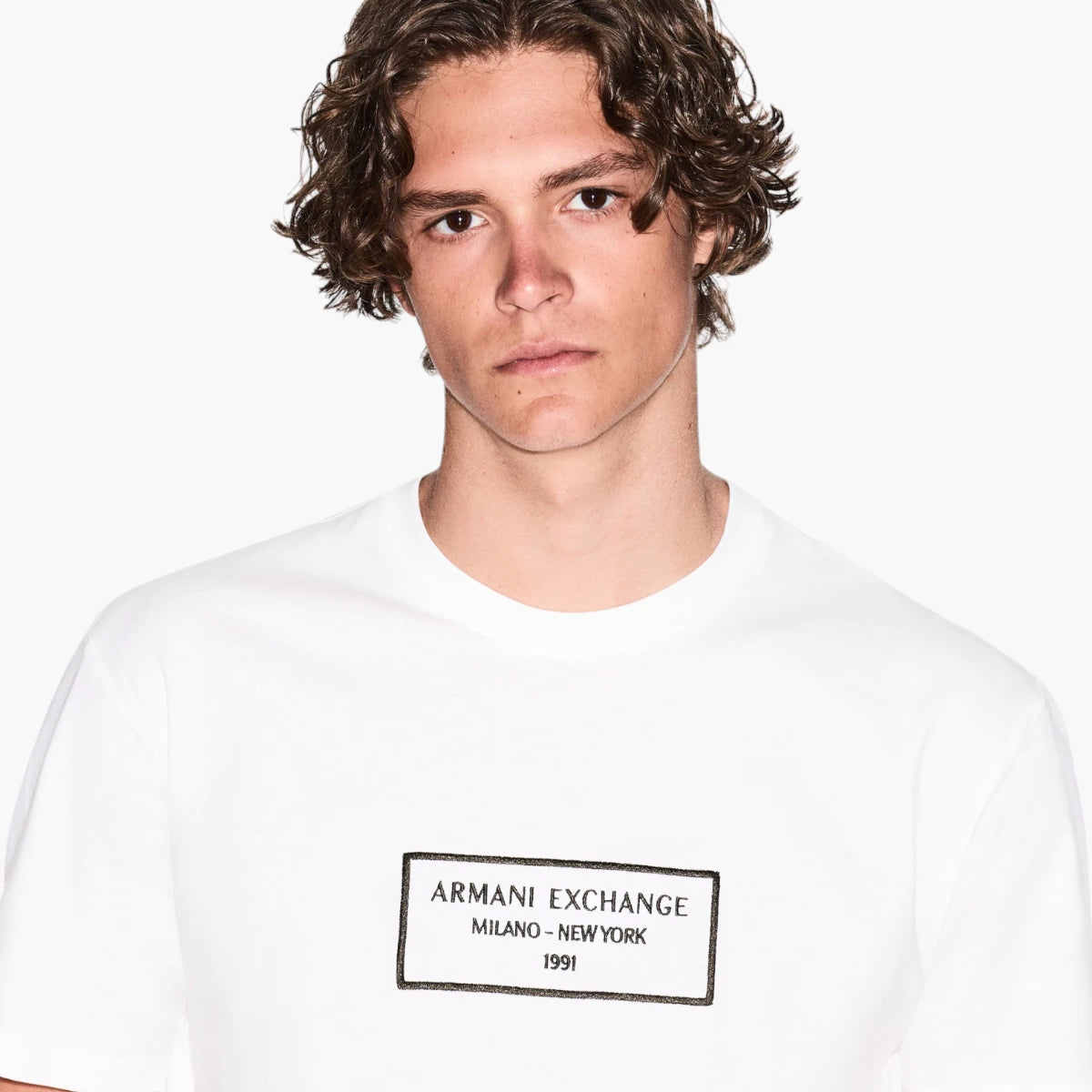 Armani Exchange Regular Fit Cotton Round Neck Milano New York T-Shirt | LEVISONS