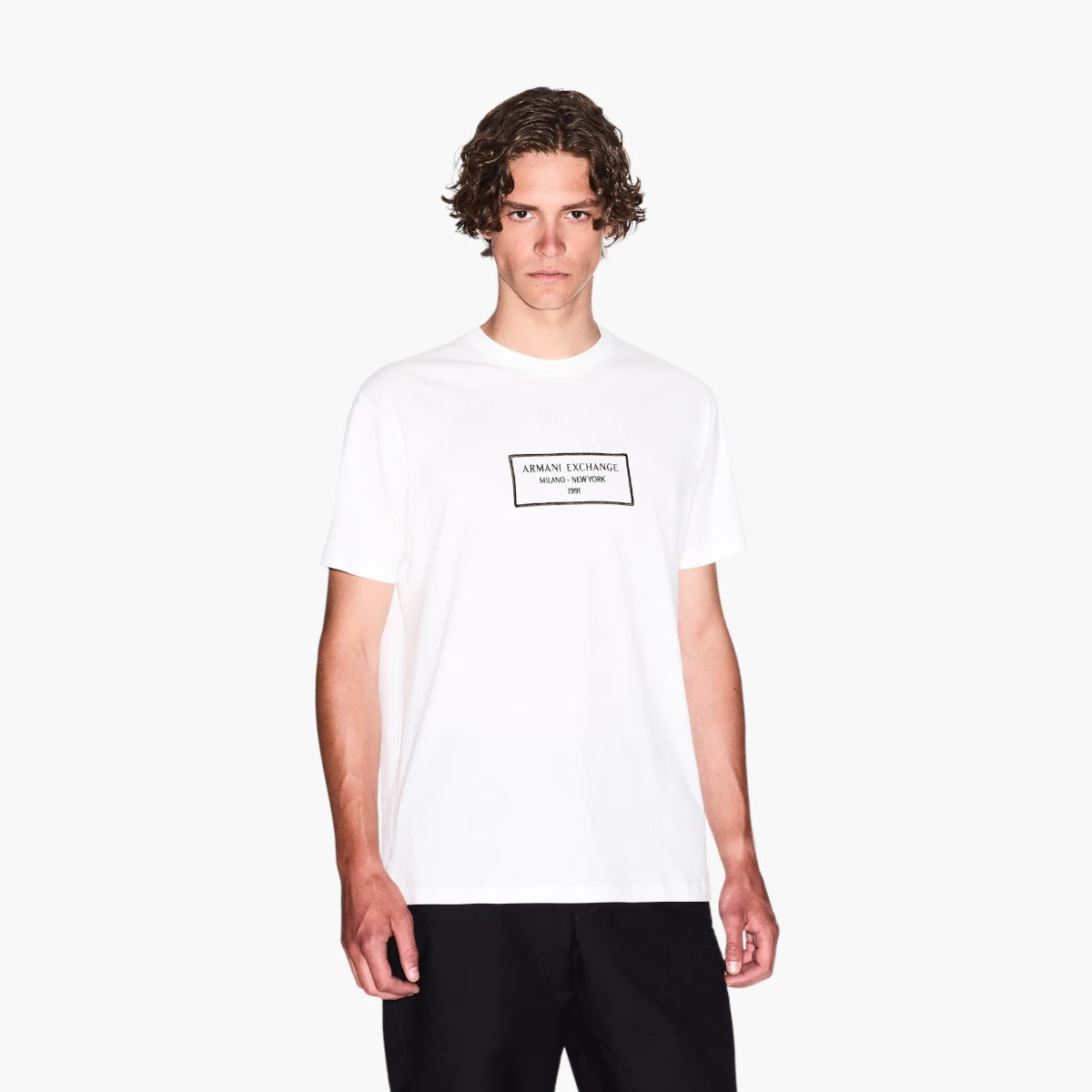 Armani Exchange Regular Fit Cotton Round Neck Milano New York T-Shirt | LEVISONS