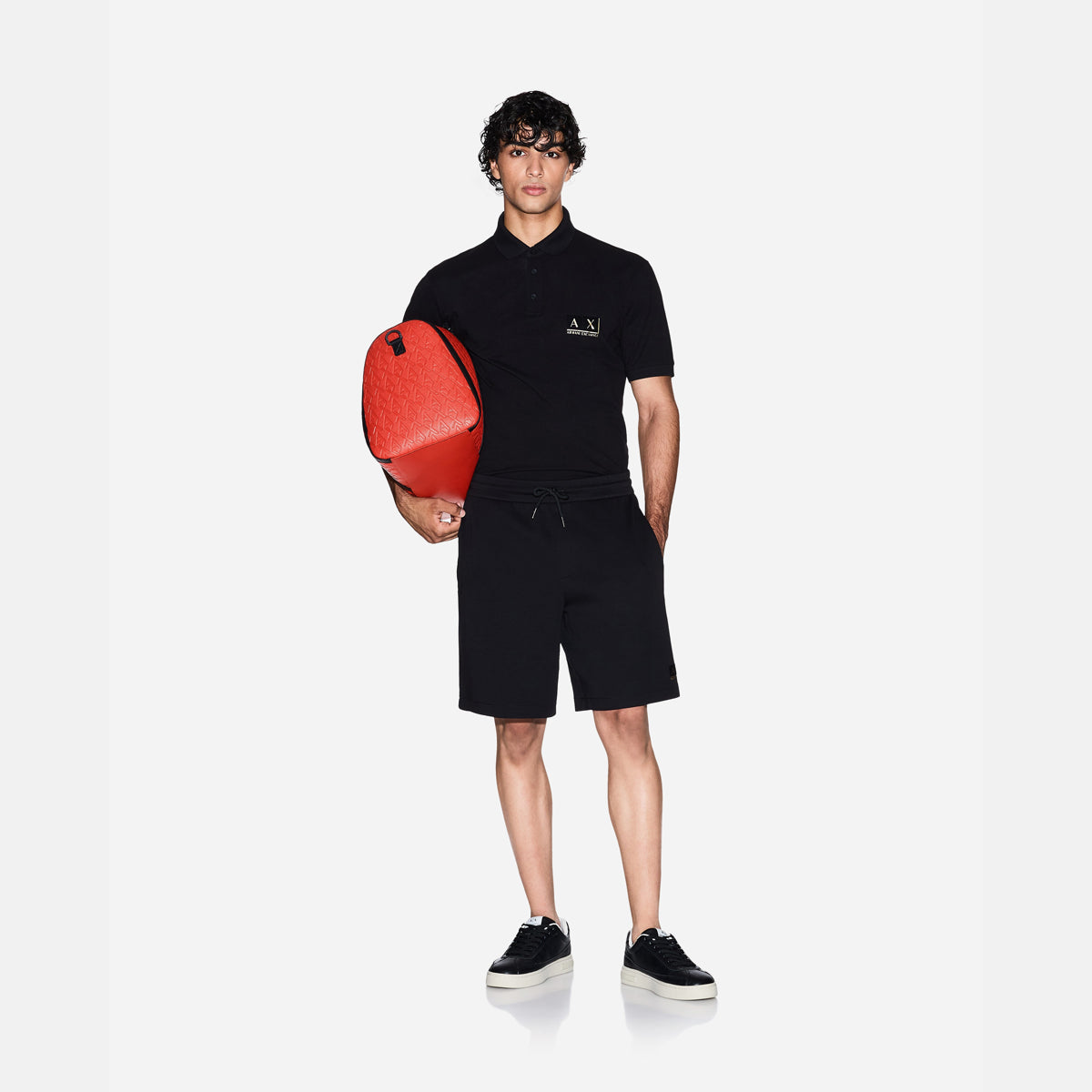 Armani Exchange Comfort Fit Knee Length Shorts With Gold Branding And A Drawstring Waistband | LEVISONS