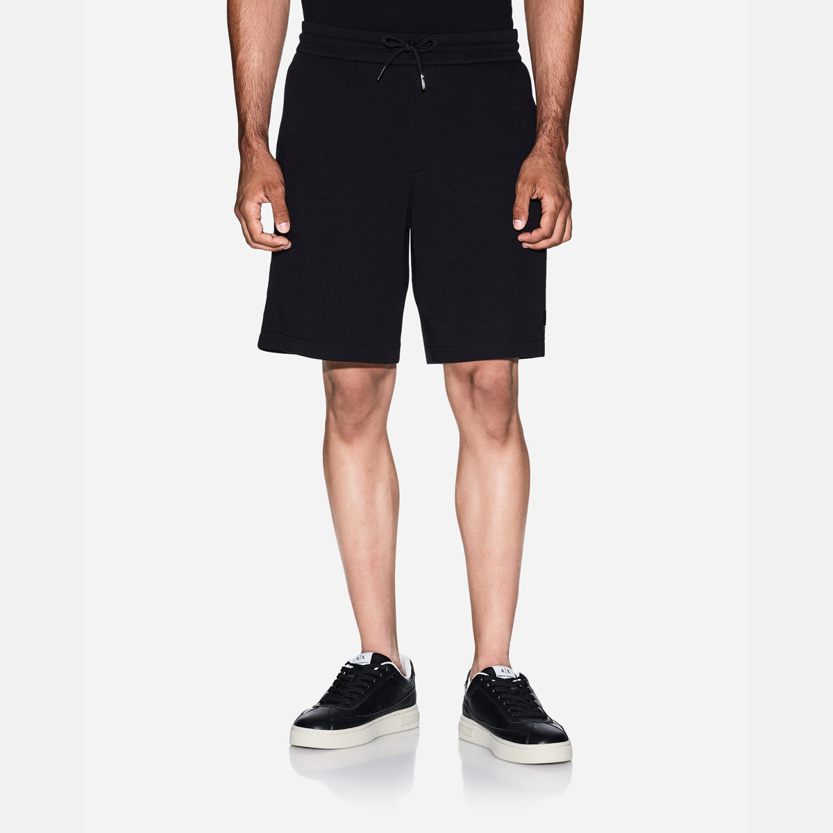 Armani Exchange Comfort Fit Knee Length Shorts With Gold Branding And A Drawstring Waistband | LEVISONS