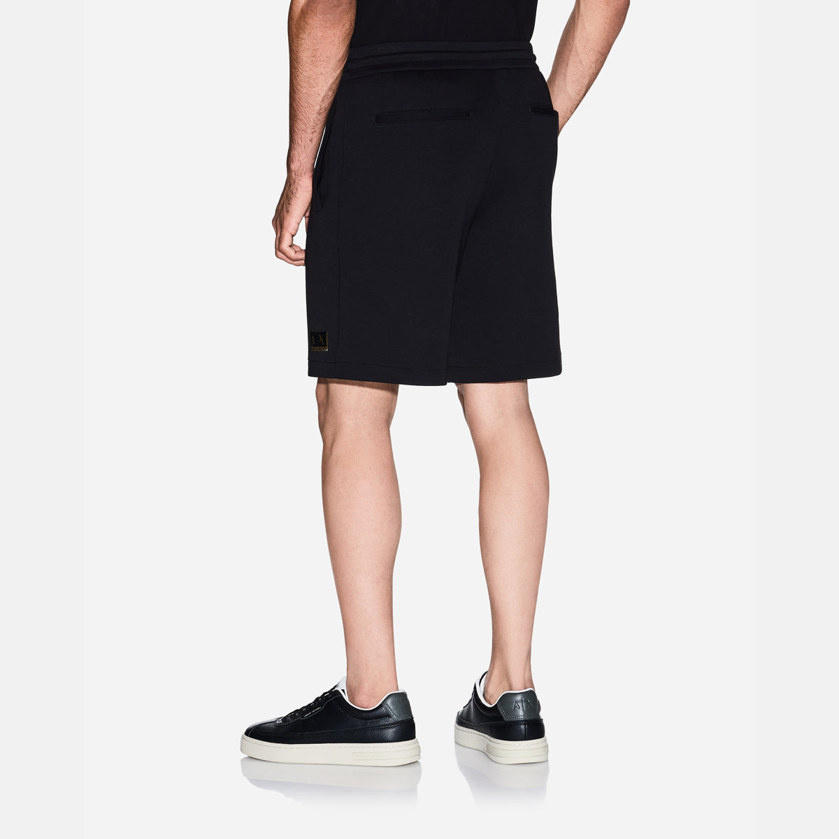 Armani Exchange Comfort Fit Knee Length Shorts With Gold Branding And A Drawstring Waistband | LEVISONS