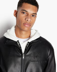 Armani Exchange Faux Leather Zip Up High Neck Jacket | LEVISONS