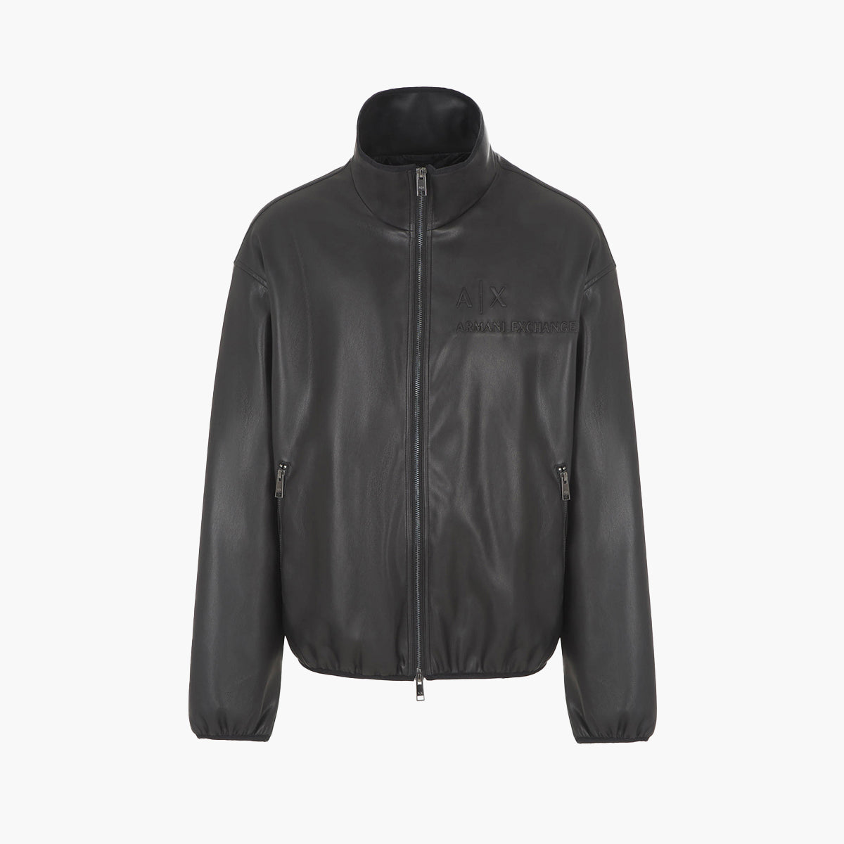 Faux Leather Zip Up High Neck Jacket – Levisons