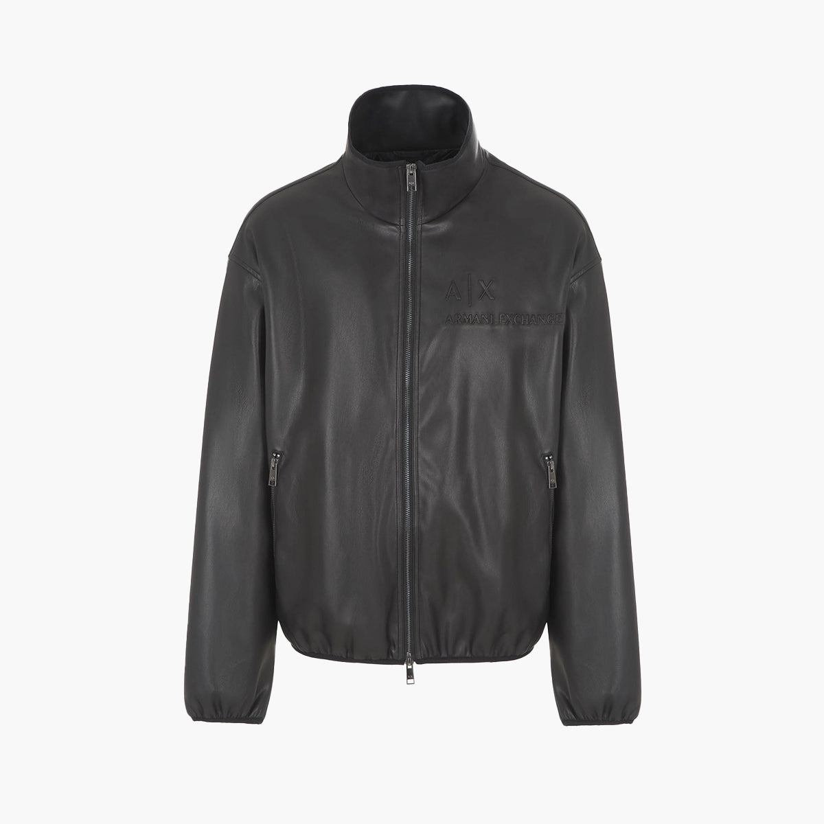 Armani Exchange Faux Leather Zip Up High Neck Jacket | LEVISONS