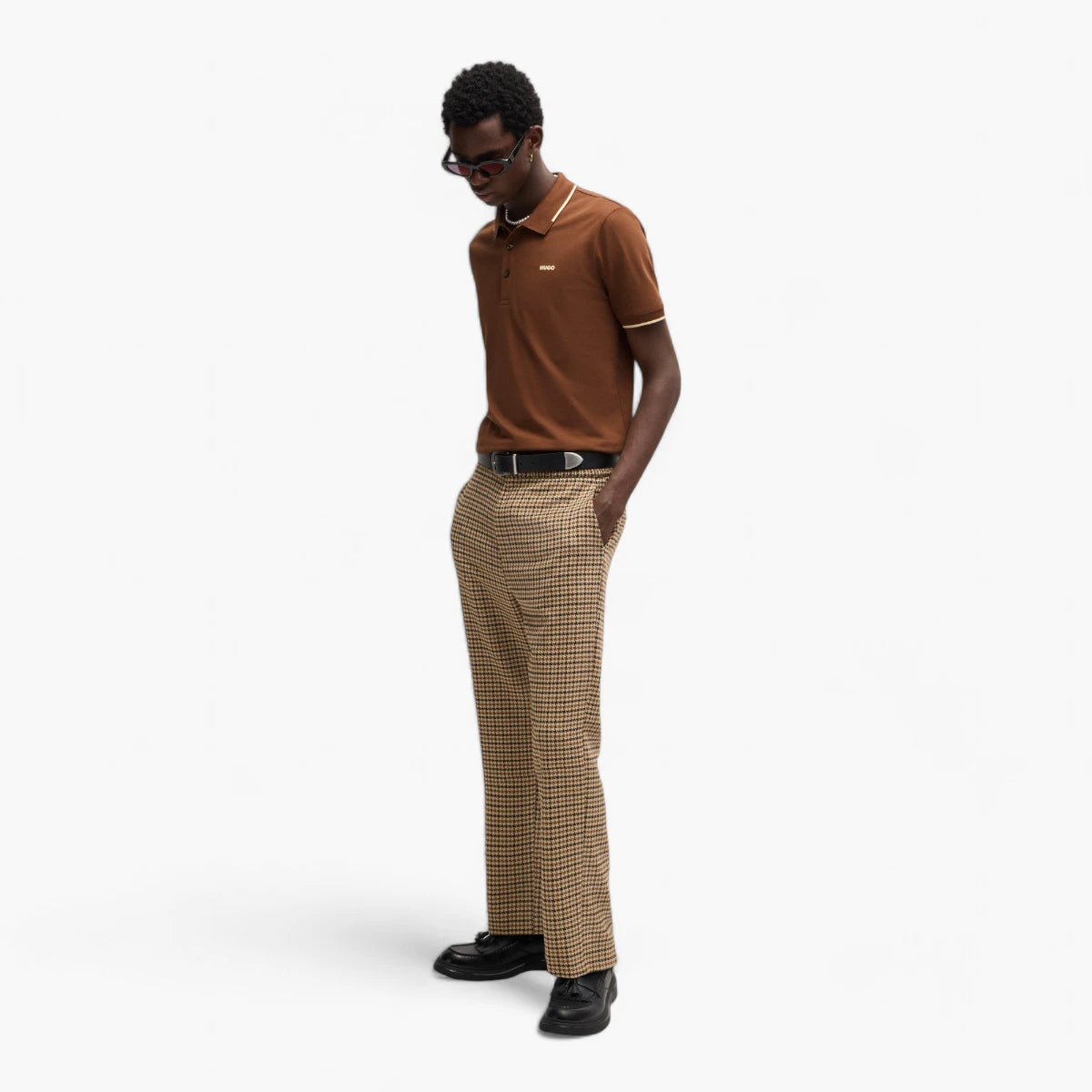Hugo Red Stretch-Cotton Slim-Fit Polo Shirt With Printed Logo | LEVISONS