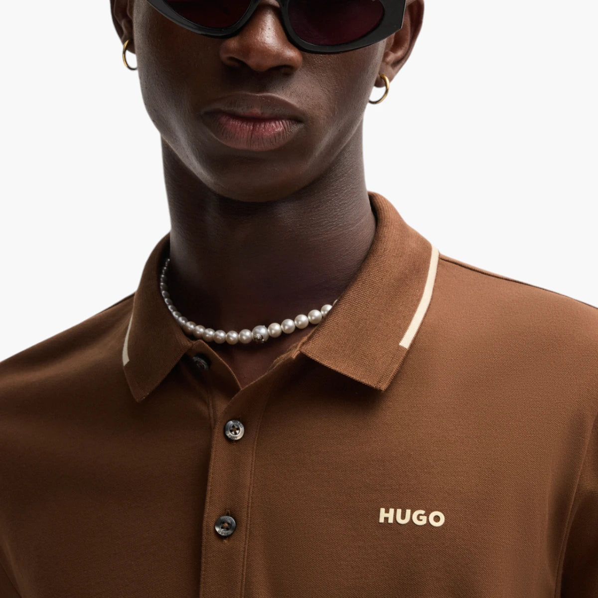 Hugo Red Stretch-Cotton Slim-Fit Polo Shirt With Printed Logo | LEVISONS