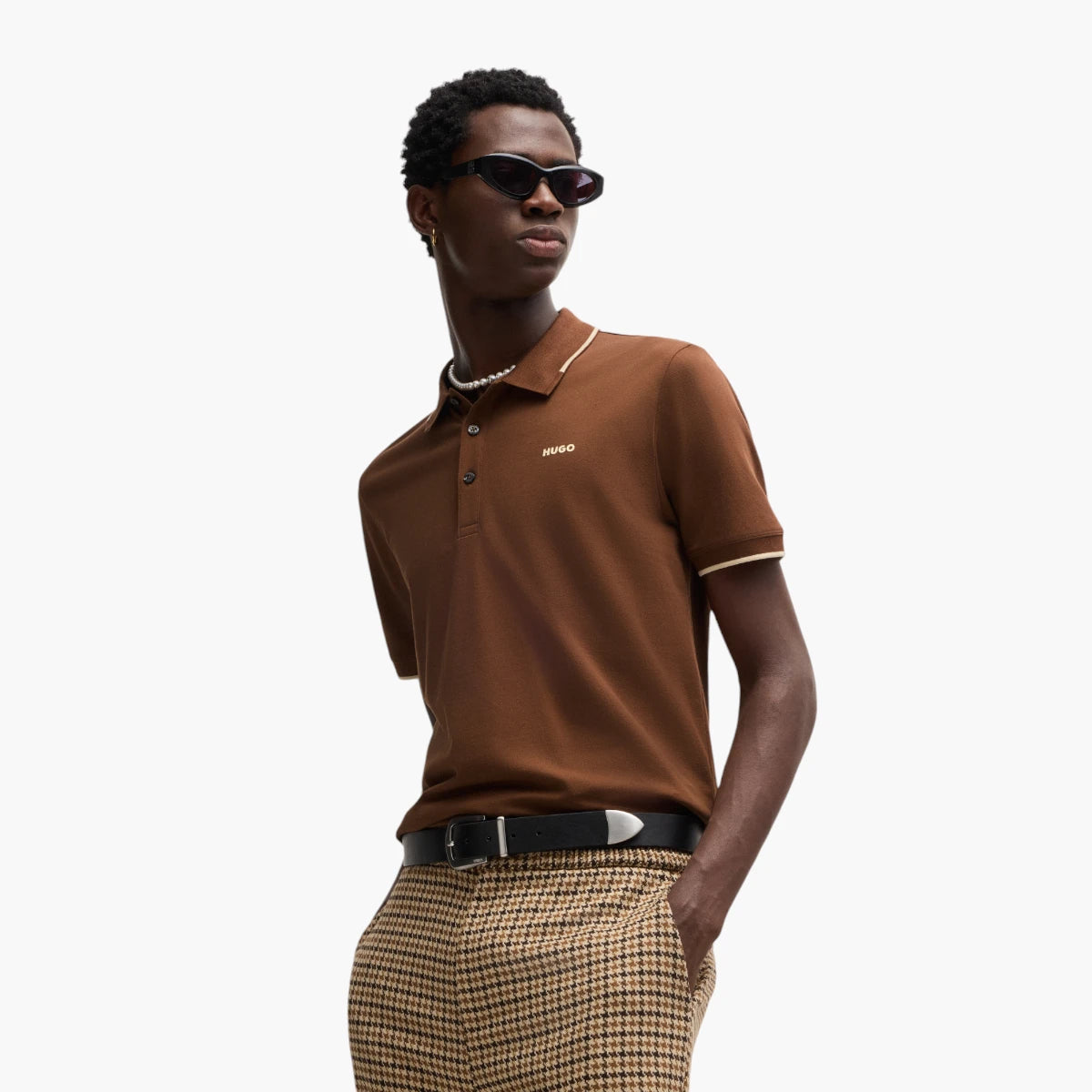 Hugo Red Stretch-Cotton Slim-Fit Polo Shirt With Printed Logo | LEVISONS