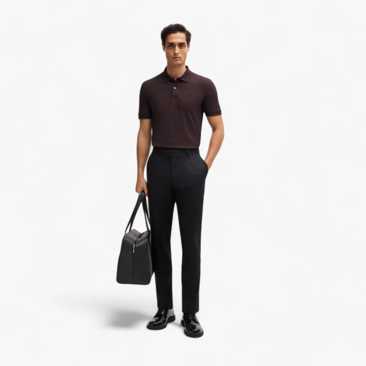 BOSS Black Pallas Cotton Polo Shirt With Embroidered Logo | LEVISONS