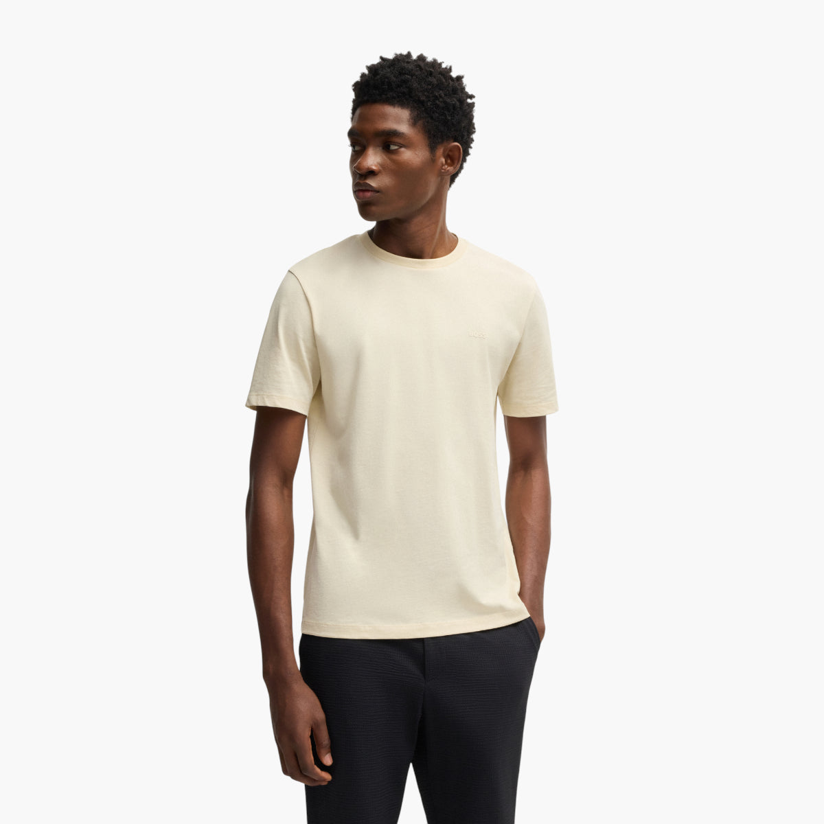 BOSS Black Stretch Cotton Crew Neck Logo Tee | LEVISONS