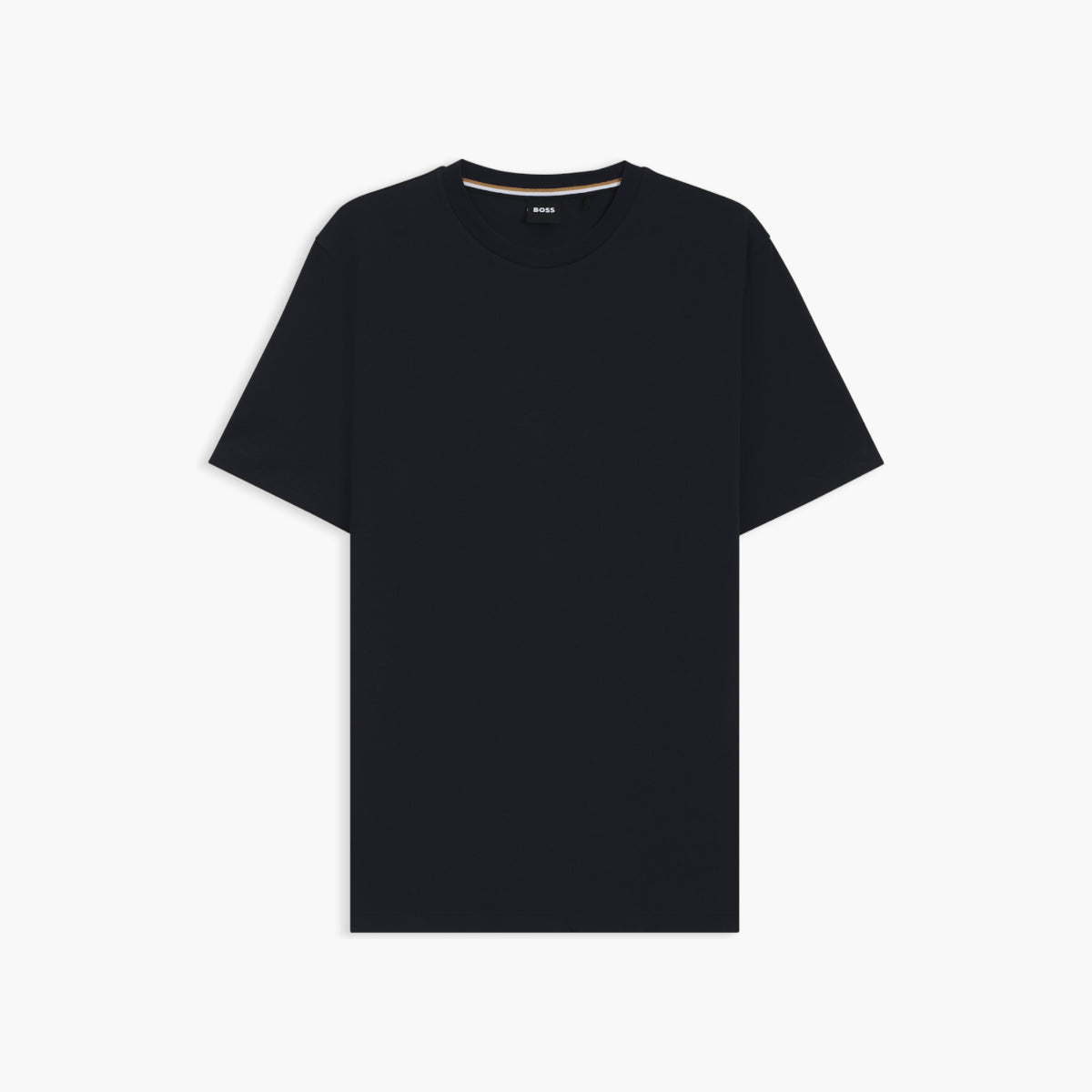 BOSS Black Cotton Jersey T-Shirt With Ribbed Collar Detail | LEVISONS