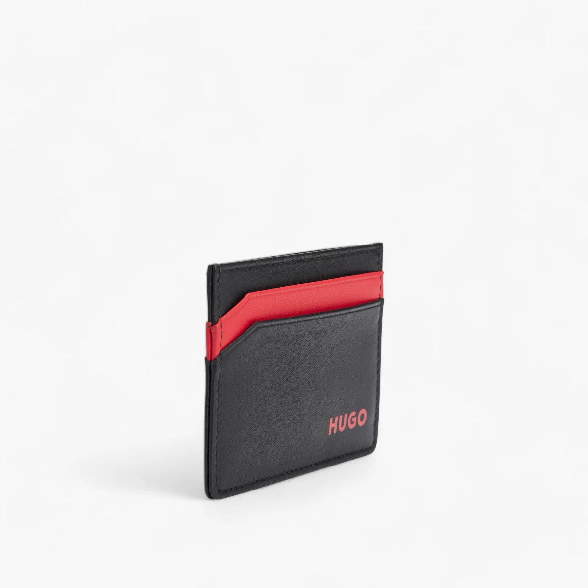 Hugo Red Leather Card Holder With Logo | LEVISONS
