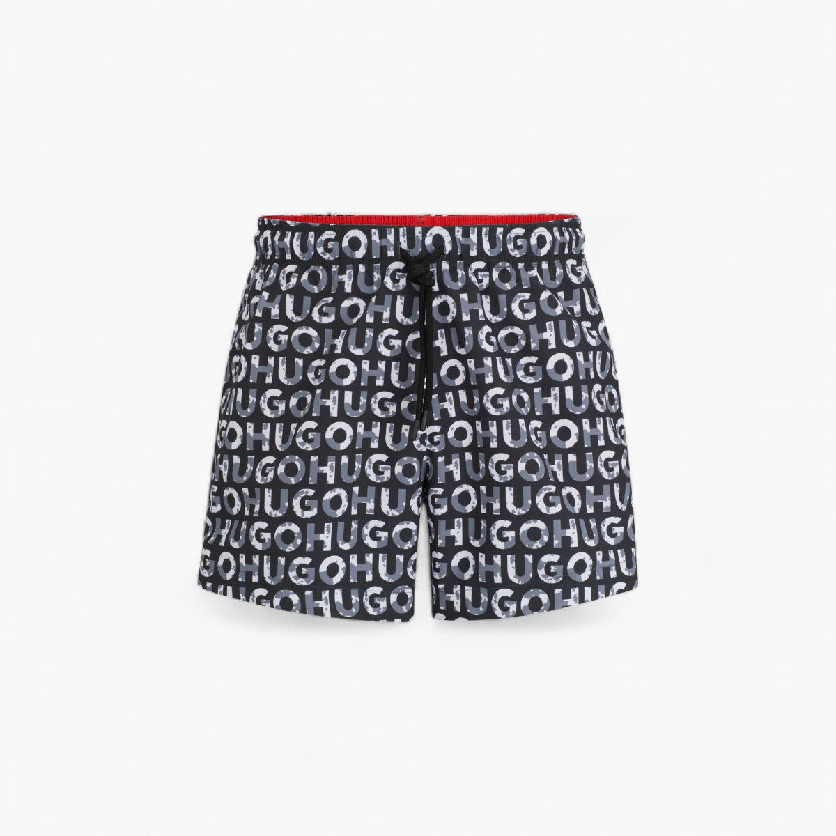Hugo Red All-Over Hugo Logo-Print Swim Shorts | LEVISONS