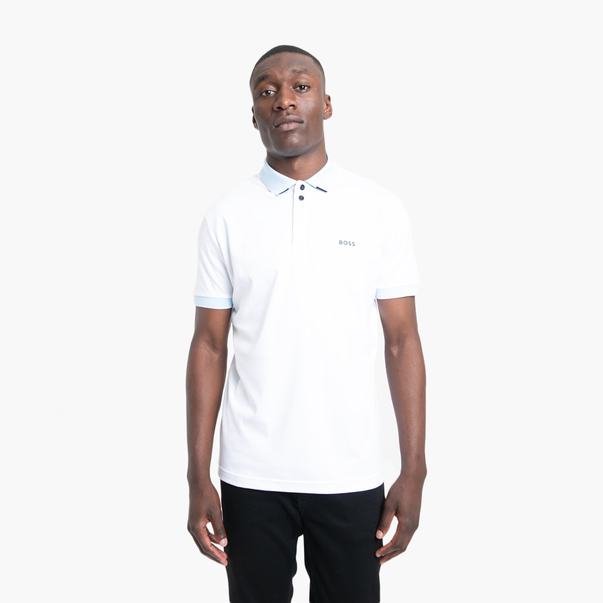 BOSS Green Cotton-Pique Polo Shirt With Contrast Collar And Logo | LEVISONS