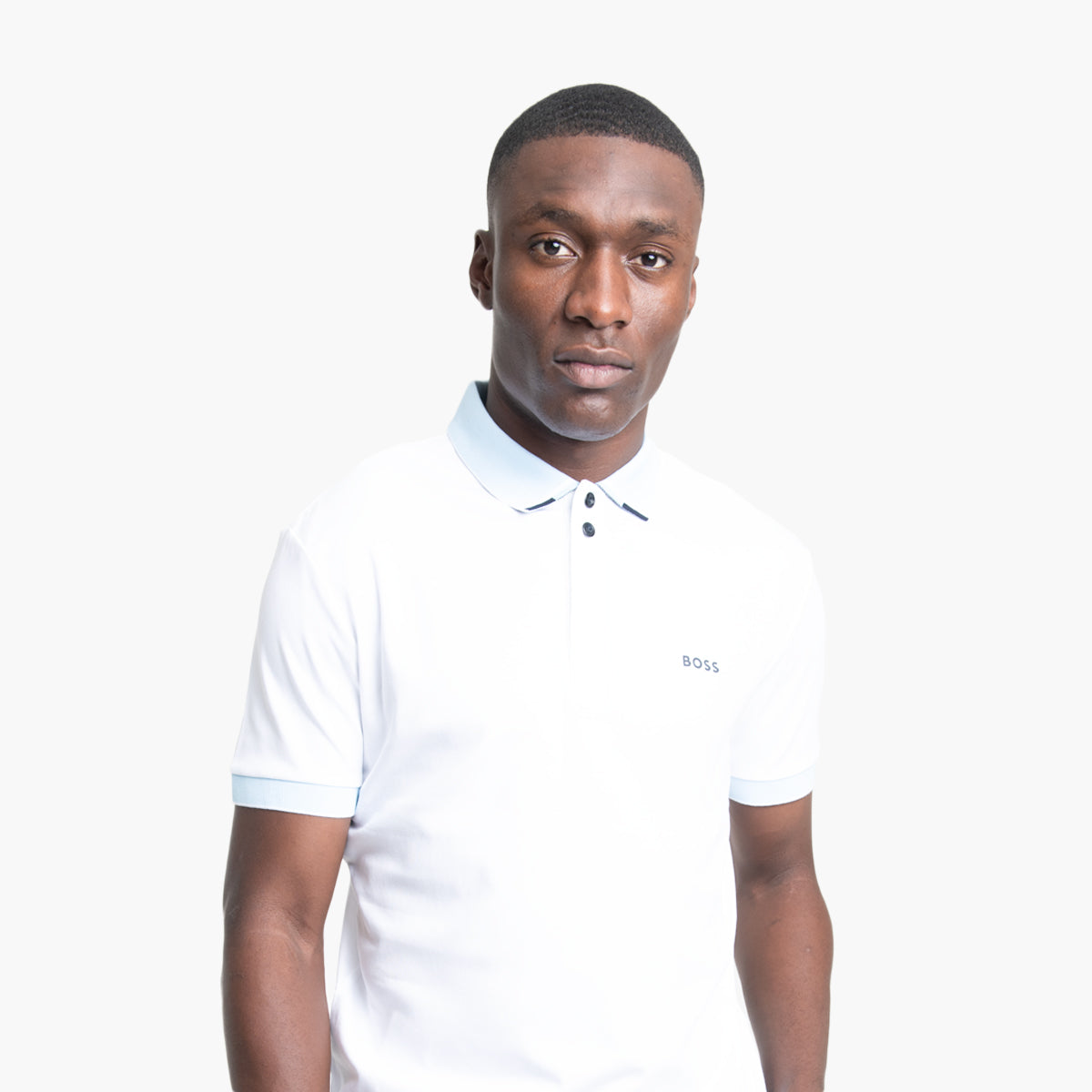 BOSS Green Cotton-Pique Polo Shirt With Contrast Collar And Logo | LEVISONS