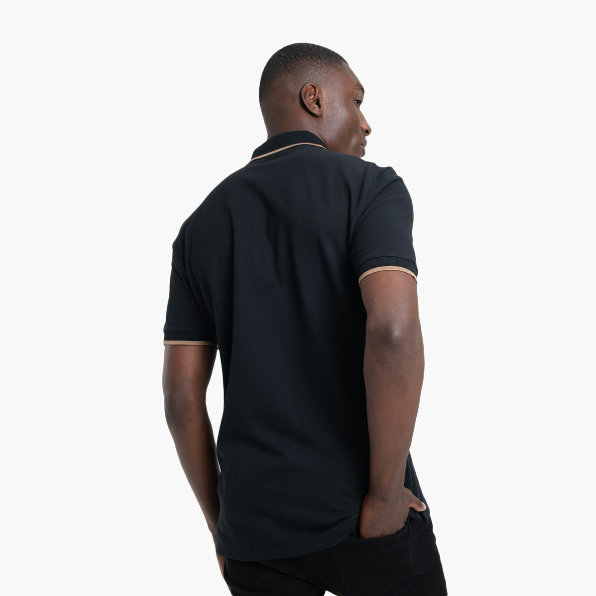 BOSS Black Cotton-Pique Polo Shirt With Logo Detail | LEVISONS