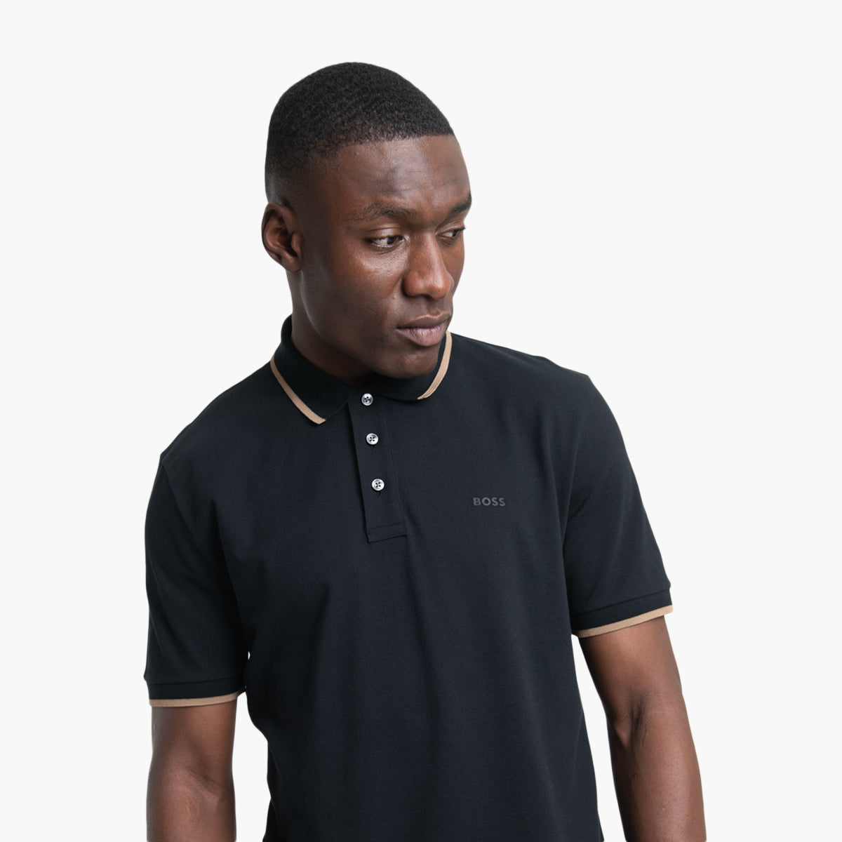 BOSS Black Cotton-Pique Polo Shirt With Logo Detail | LEVISONS