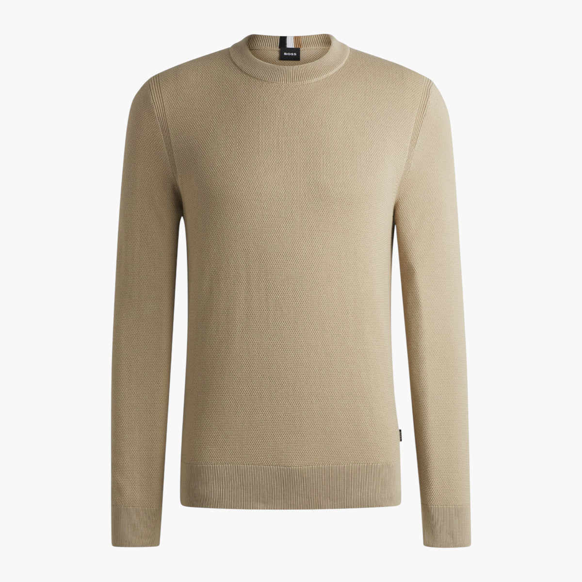 BOSS Black Micro-Structured Summer Weight Cotton Sweater | LEVISONS