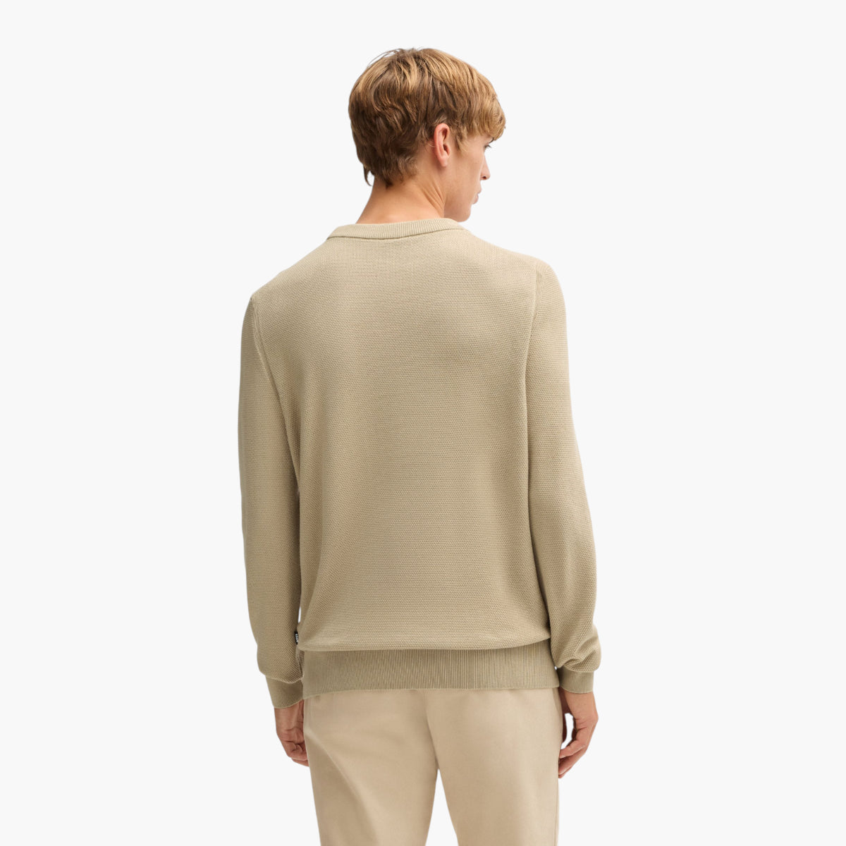 BOSS Black Micro-Structured Summer Weight Cotton Sweater | LEVISONS