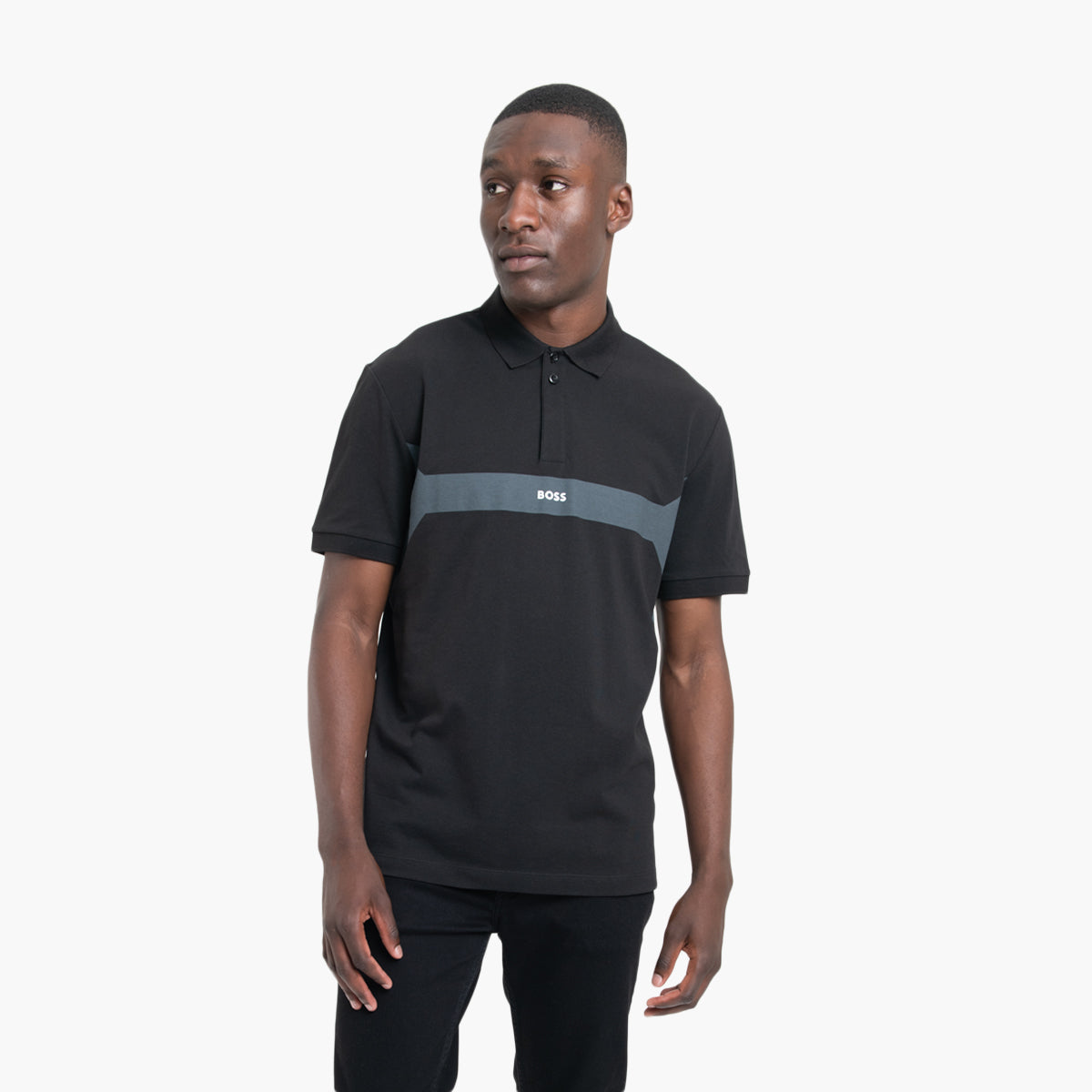 BOSS Green Cotton-Pique Slim-Fit Polo Shirt With Colour-Blocking And Logo | LEVISONS