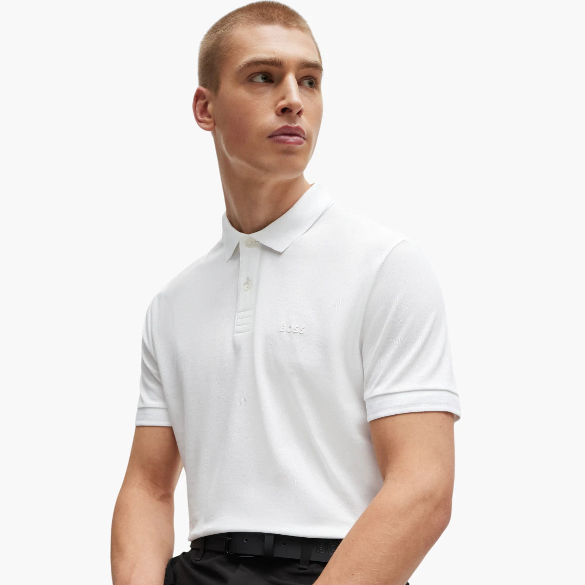 BOSS Green Cotton-Pique Polo Shirt | LEVISONS