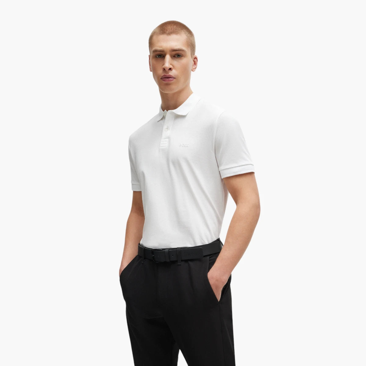 BOSS Green Cotton-Pique Polo Shirt | LEVISONS