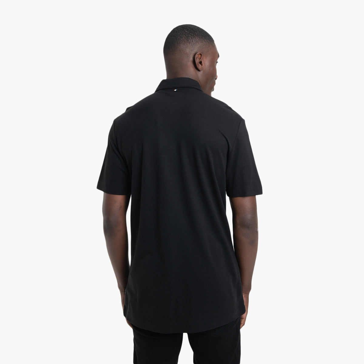 BOSS Black Cotton Polo Shirt With Logo-Print | LEVISONS