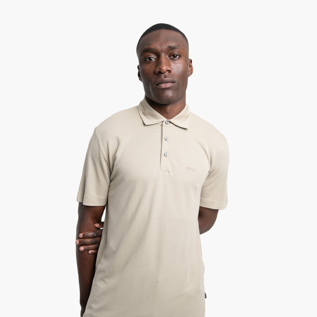 BOSS Black Cotton Polo Shirt With Logo-Print | LEVISONS