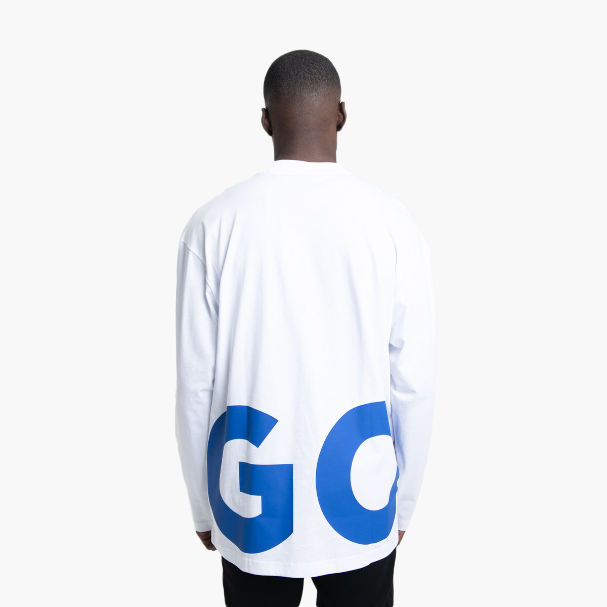 Hugo Blue Cotton-Jersey T-Shirt With Wrap-Around Logo | LEVISONS