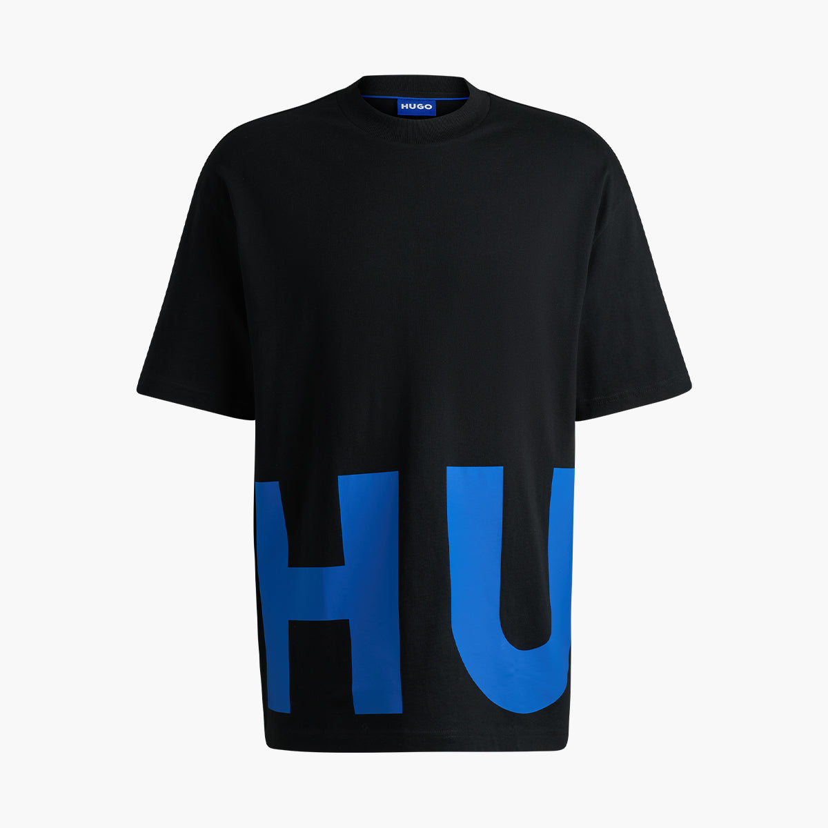 Hugo Blue Cotton-Jersey T-Shirt With Wrap-Around Logo | LEVISONS