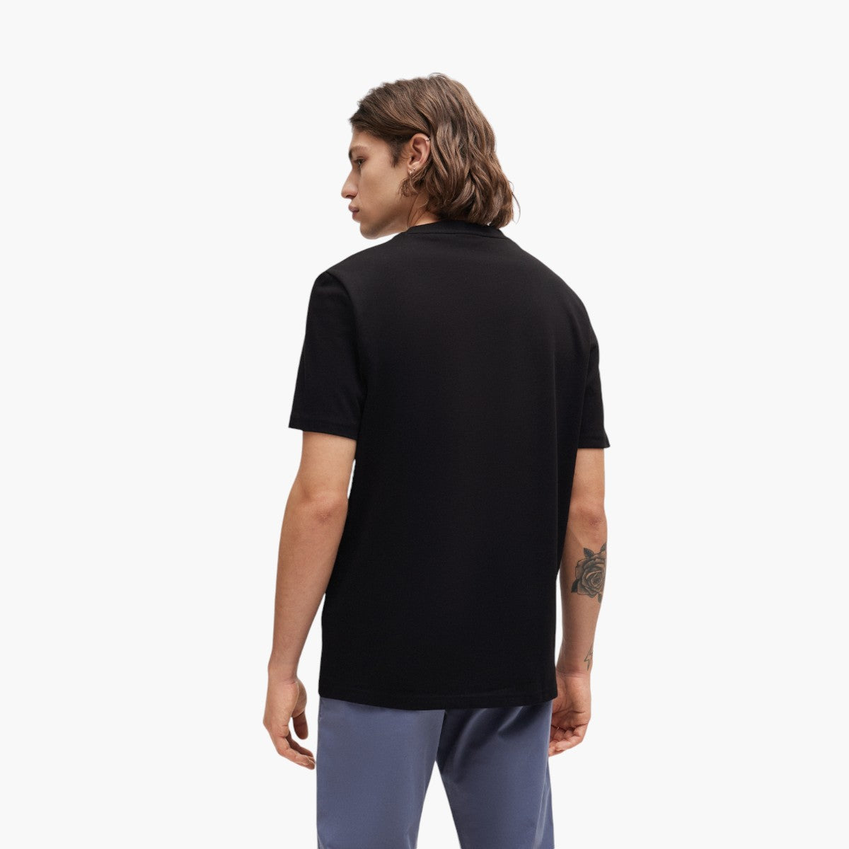 Hugo Red Cotton-Jersey Regular-Fit T-Shirt With Crochet Logo | LEVISONS
