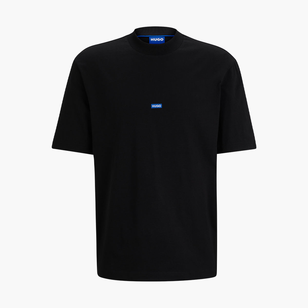 Hugo Blue Cotton-Jersey T-Shirt With Blue Logo Patch | LEVISONS