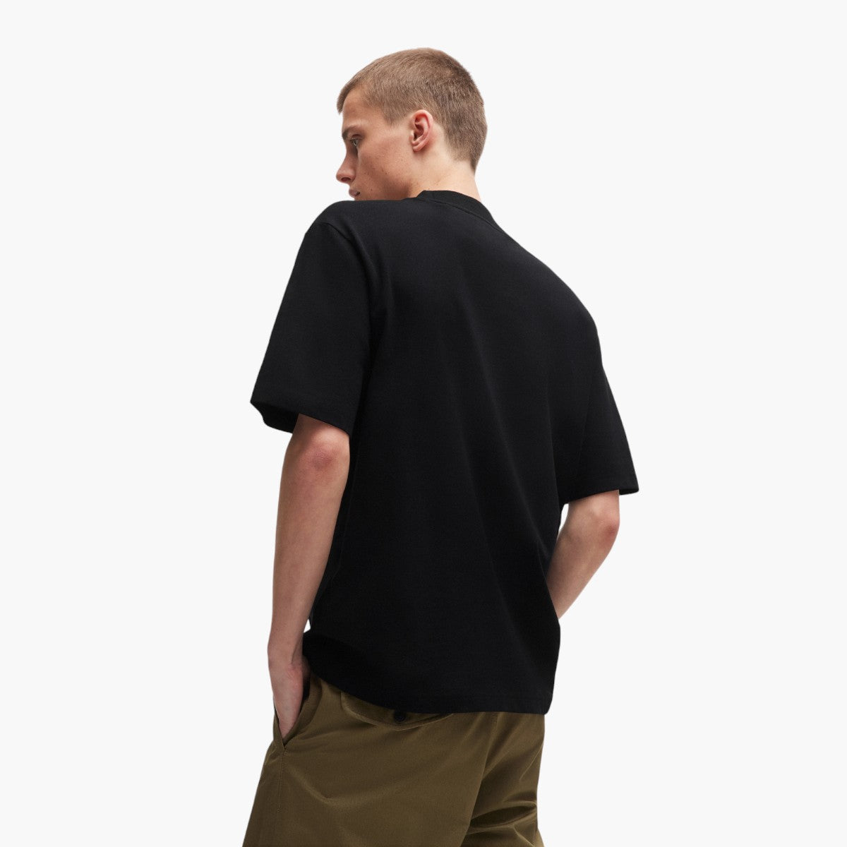 Hugo Blue Cotton-Jersey T-Shirt With Blue Logo Patch | LEVISONS