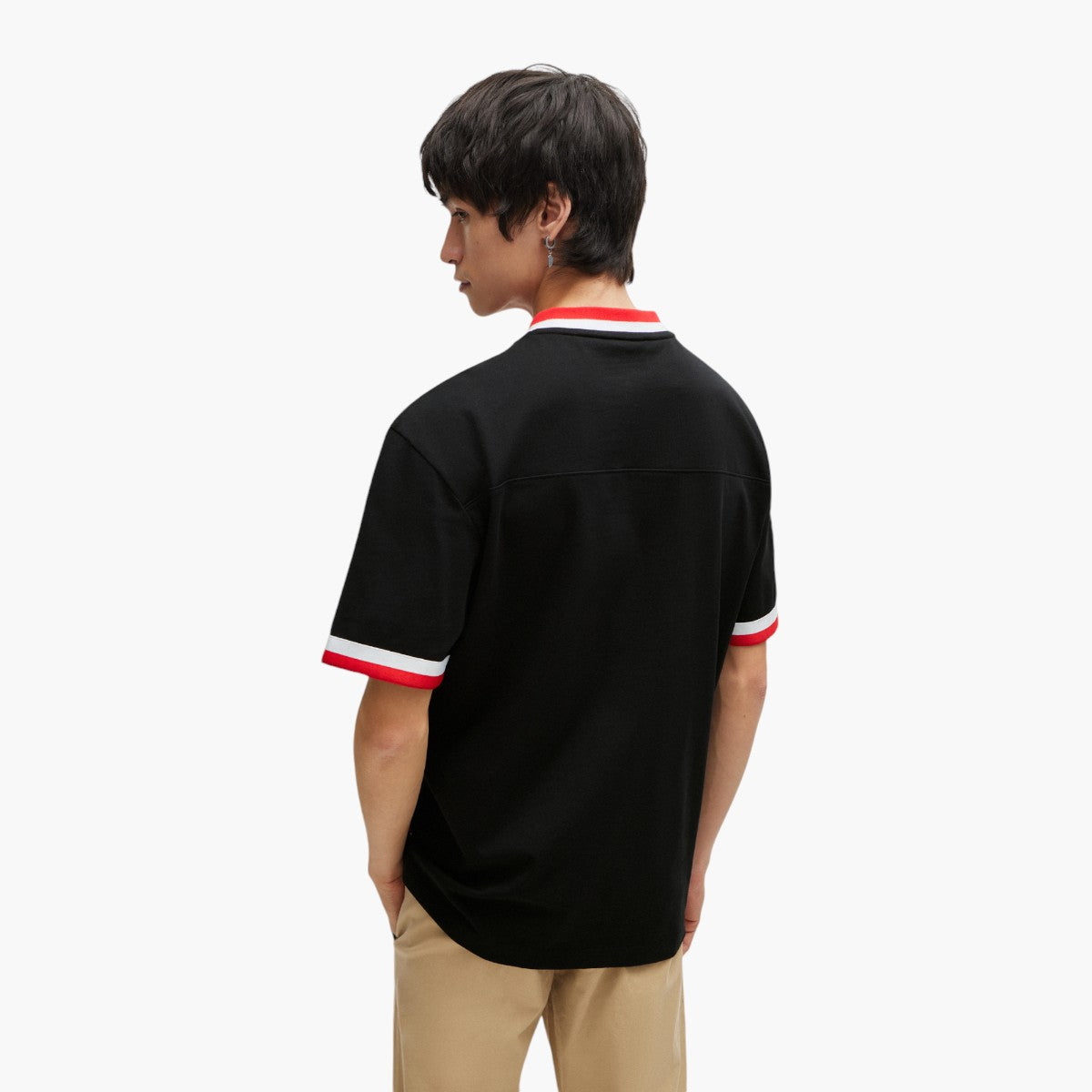 Hugo Red Cotton-Jersey Relaxed T-Shirt With Sporty Logo | LEVISONS