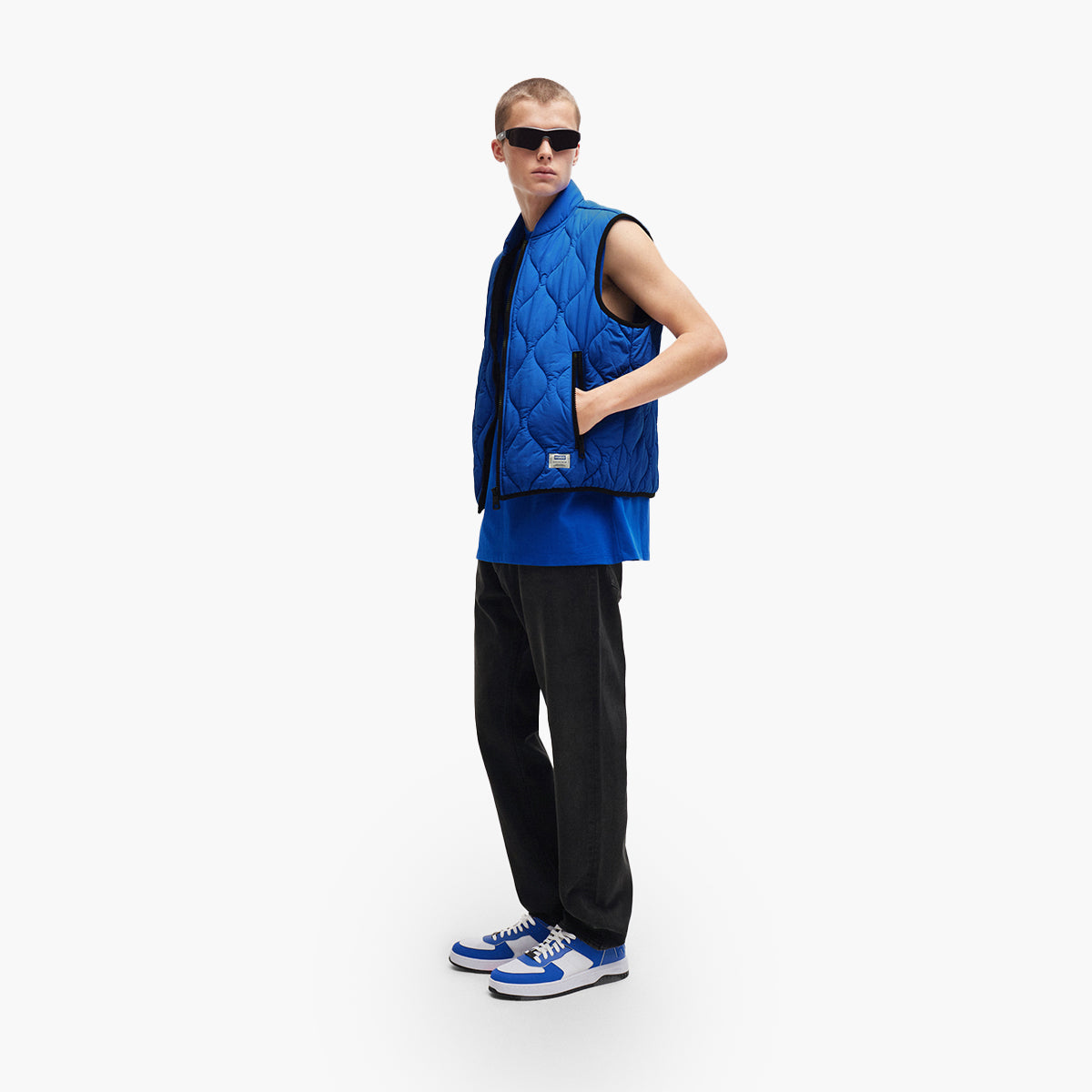 Hugo Blue Water-Repellent Quiltet Gilet With Logo Patch | LEVISONS