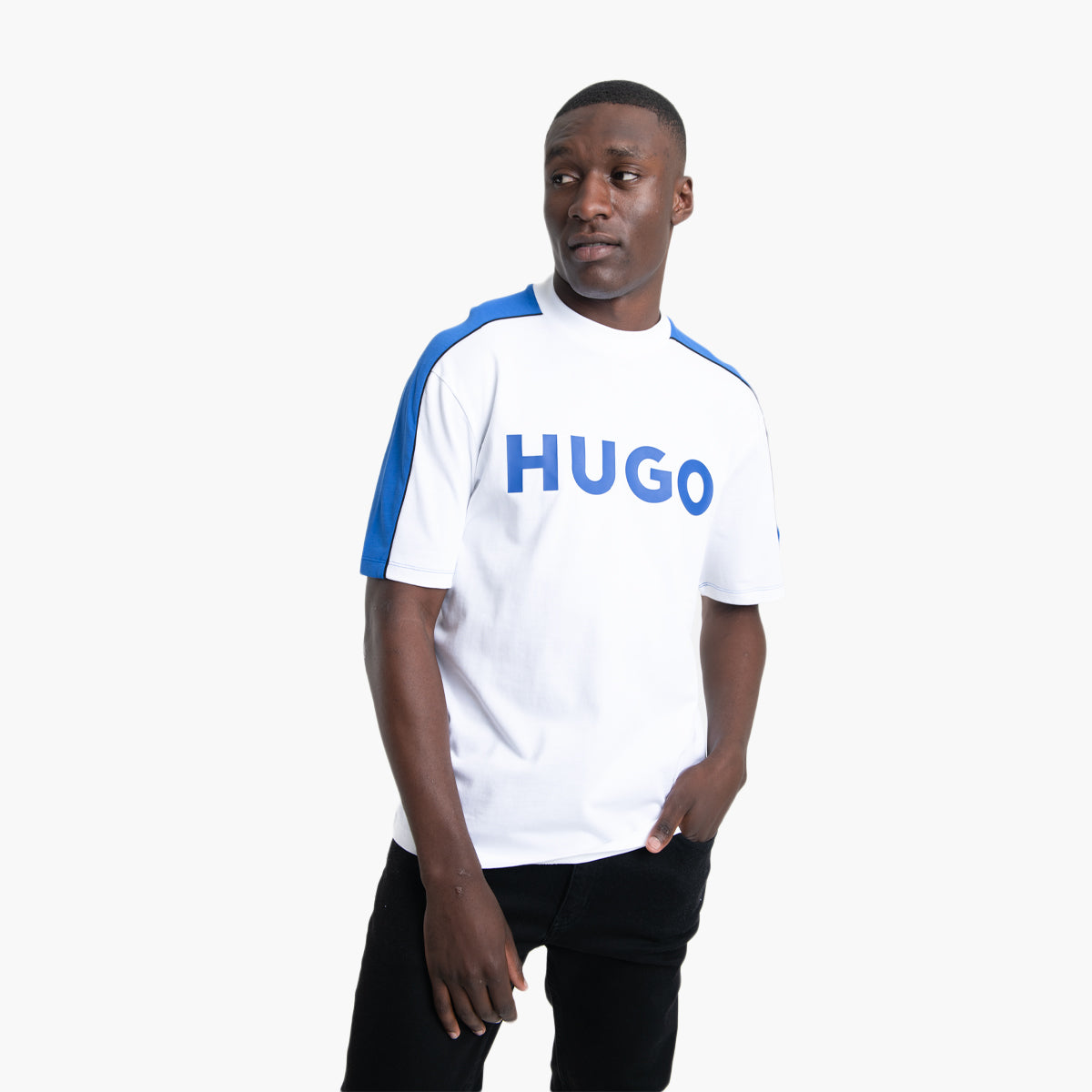 Hugo Blue Cotton-Jersey Regular-Fit T-Shirt | LEVISONS