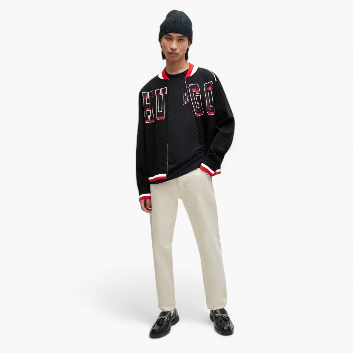 Hugo Red Relaxed-Fit Bomber Jacket With Sporty Logo | LEVISONS