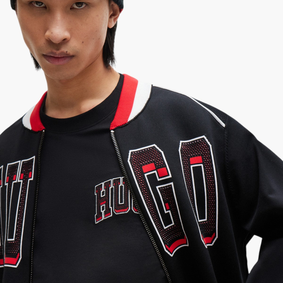 Hugo Red Relaxed-Fit Bomber Jacket With Sporty Logo | LEVISONS