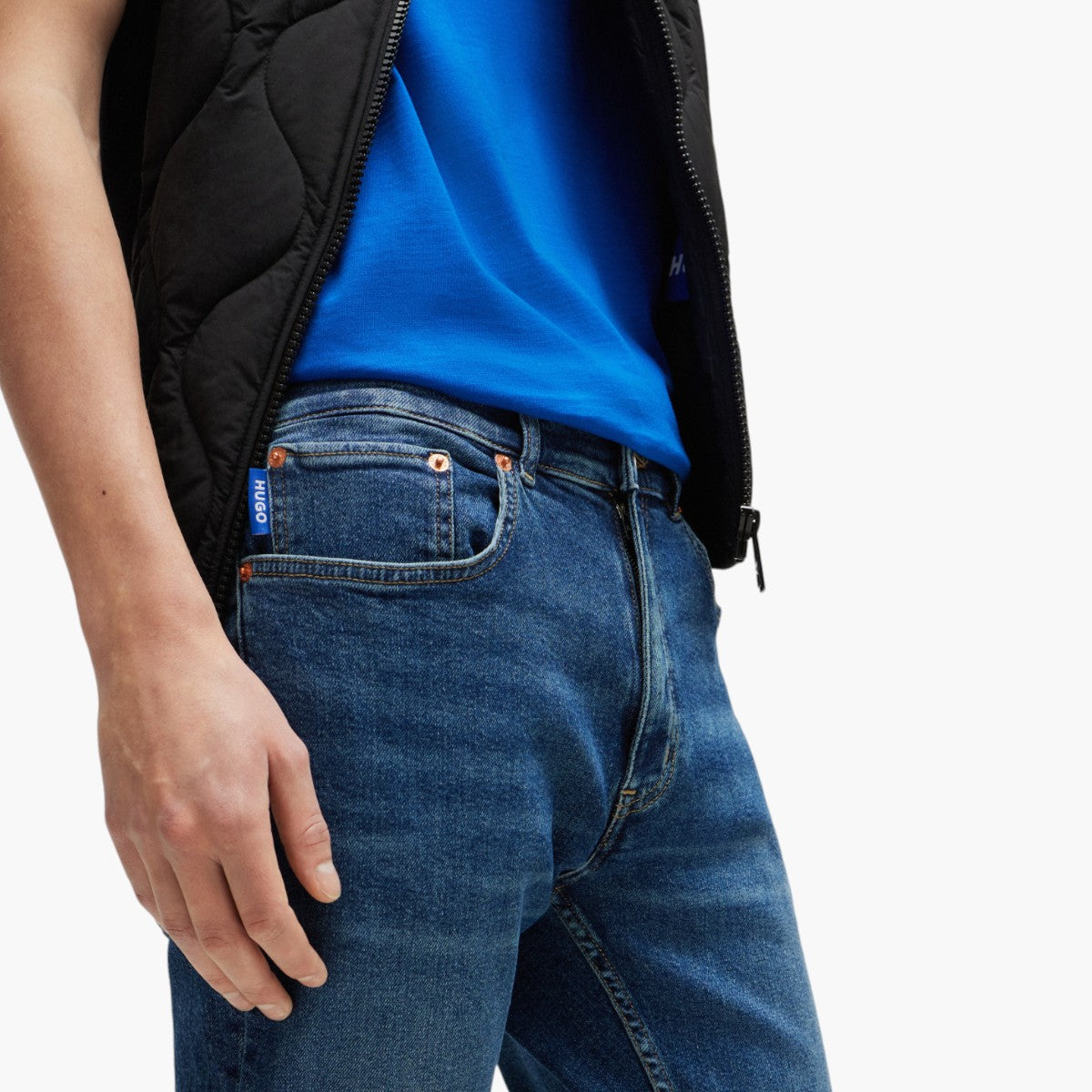 Hugo Blue Extra-Slim-Fit Jeans In Mid-Blue Stretch Denim | LEVISONS