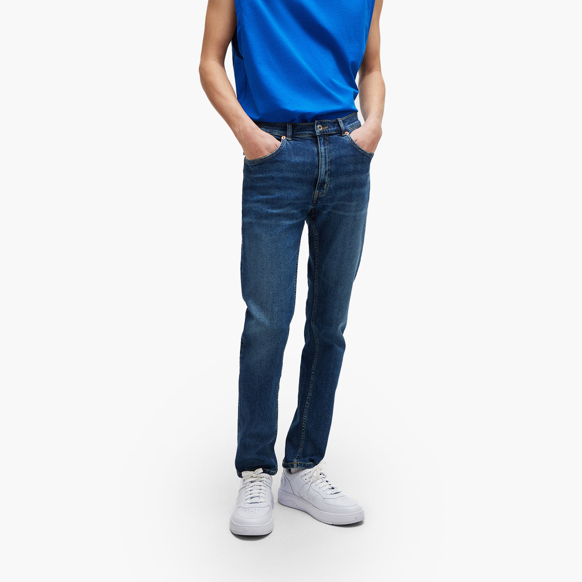 Hugo Blue Extra-Slim-Fit Jeans In Mid-Blue Stretch Denim | LEVISONS