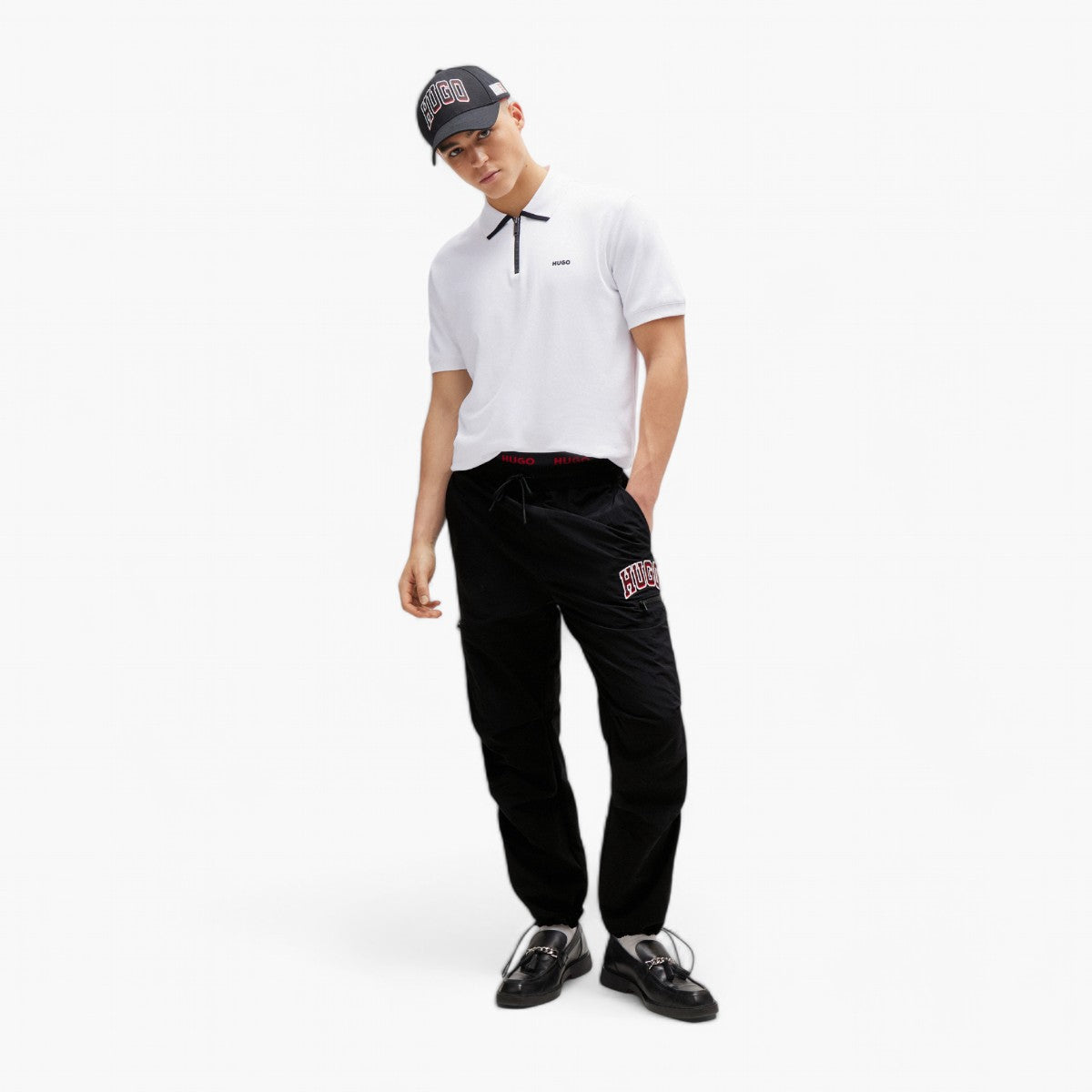 Hugo Red Cotton-Pique Polo Shirt With Contrast Logo | LEVISONS