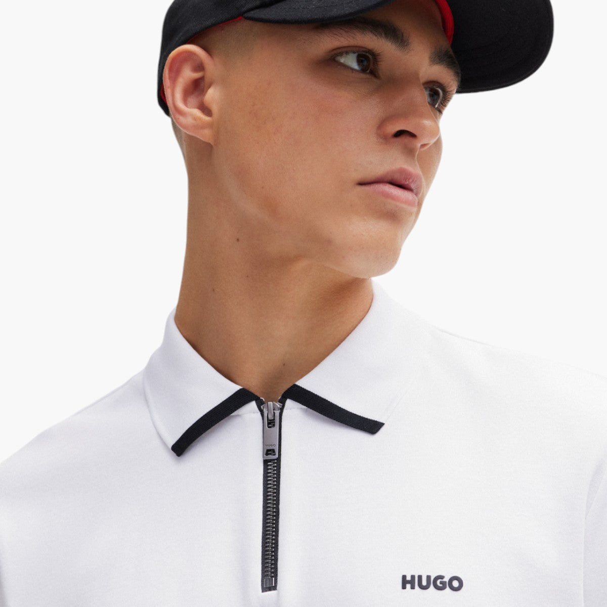 Hugo Red Cotton-Pique Polo Shirt With Contrast Logo | LEVISONS