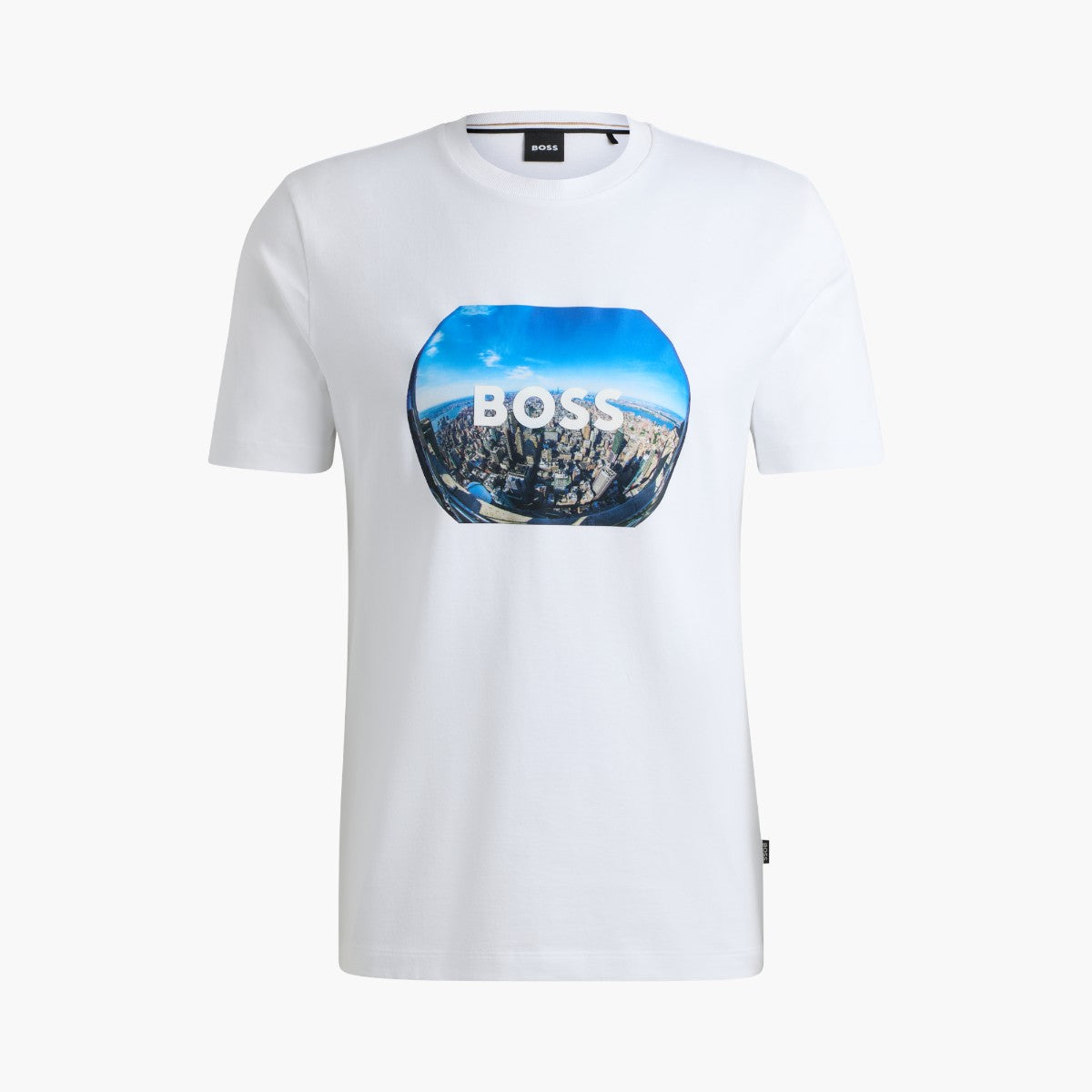 BOSS Black Cotton-Jersey T-Shirt With Mixed -Media Artwork | LEVISONS