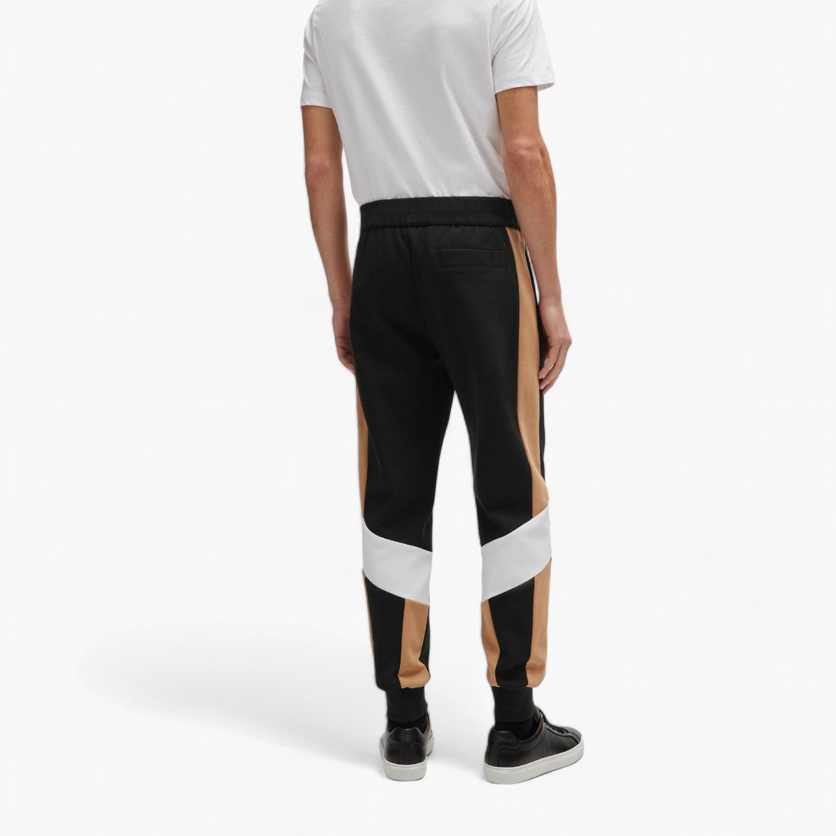BOSS Black Cotton-Blend Tracksuit Bottoms With Colour-Blocking | LEVISONS