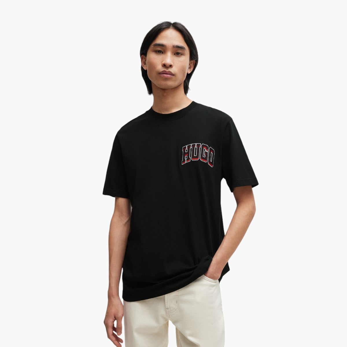 Hugo Red Cotton-Jersey Regular-Fit T-Shirt With Logo | LEVISONS