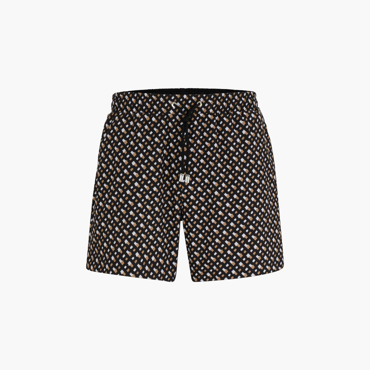 BOSS Black Fully Lined Quick-Dry Swim Shorts With Monogram Print | LEVISONS