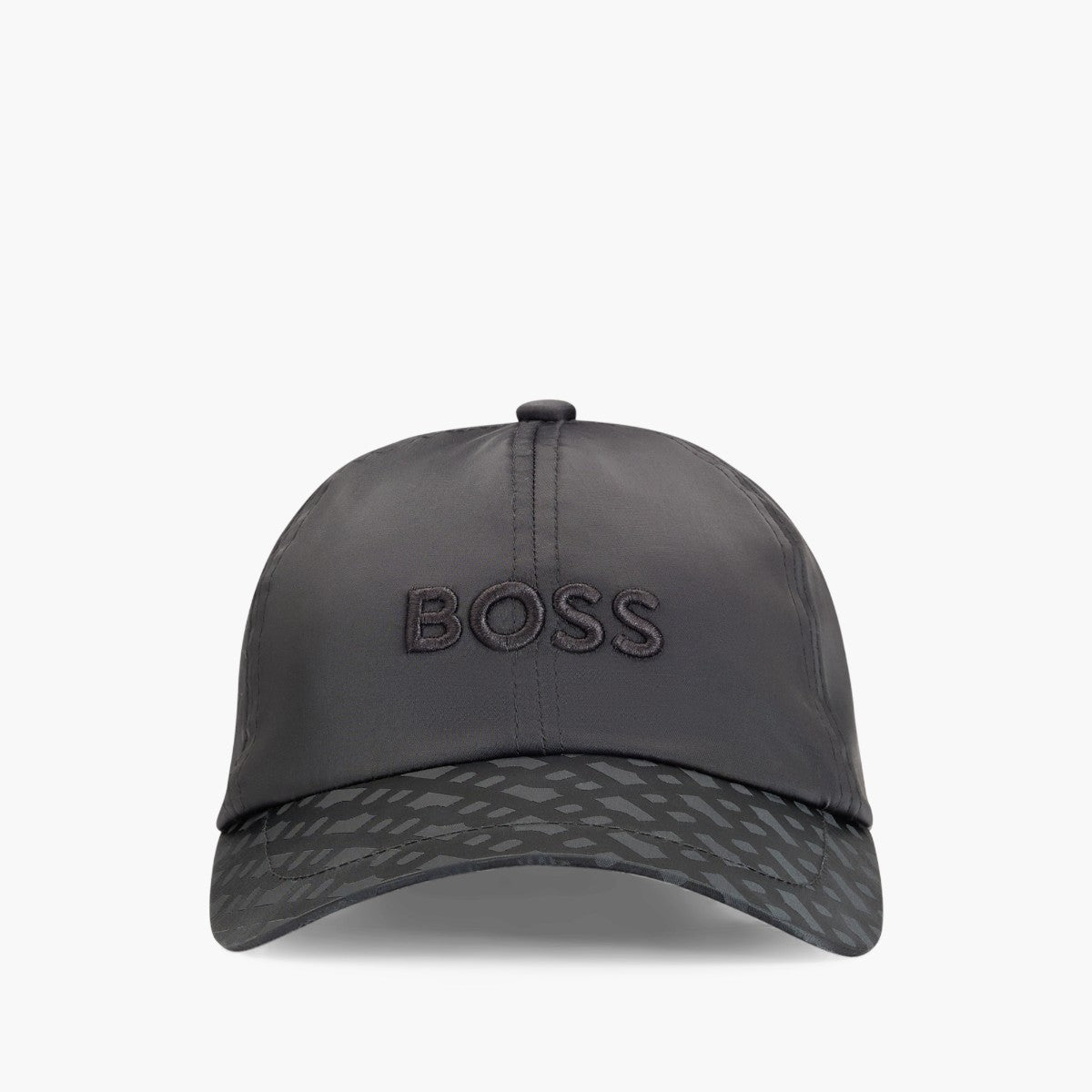 BOSS Black Satim Cap With Embroidered Logo And Monogram Visor | LEVISONS