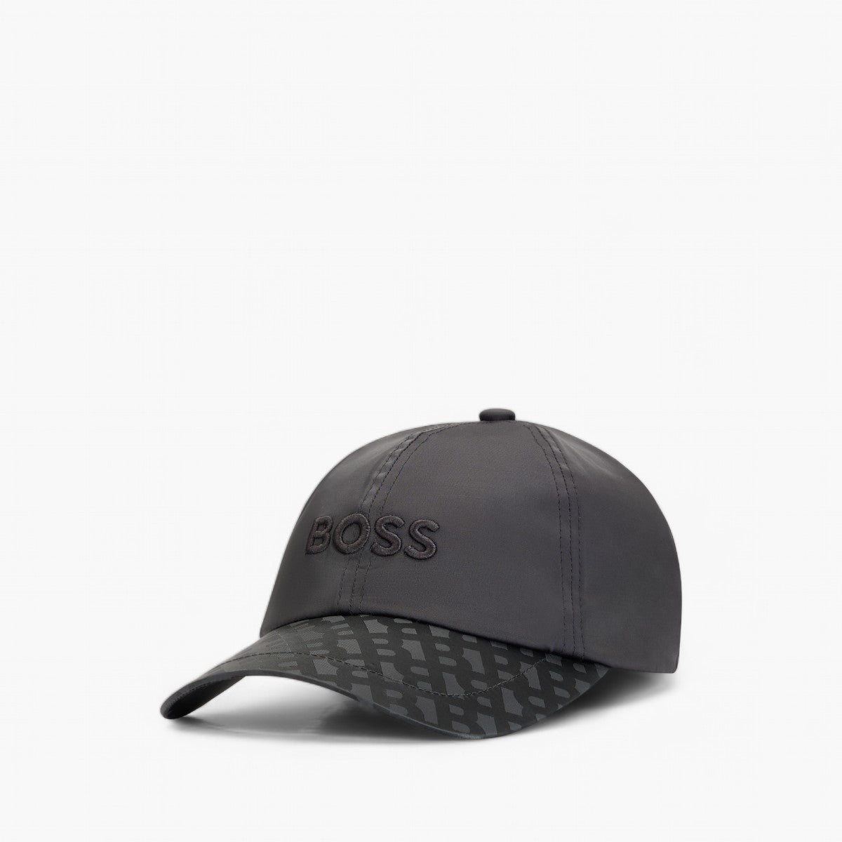 BOSS Black Satim Cap With Embroidered Logo And Monogram Visor | LEVISONS